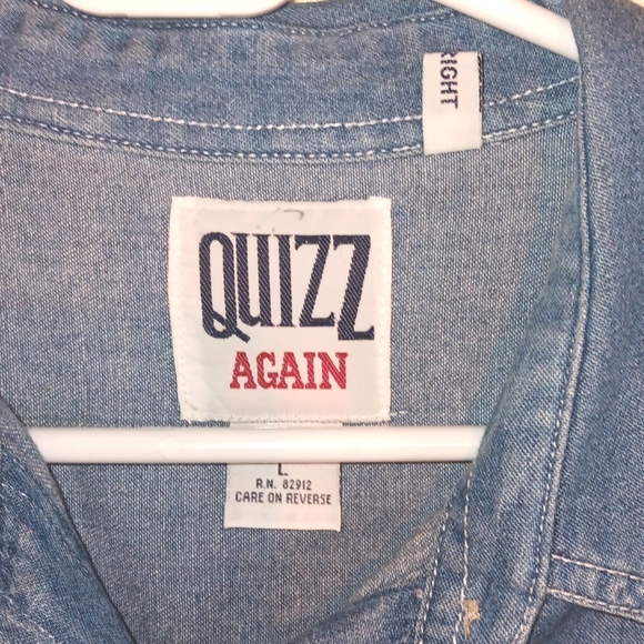 Quizz again denim short sleeve button up ' from catland ' - Picture 3 of 3